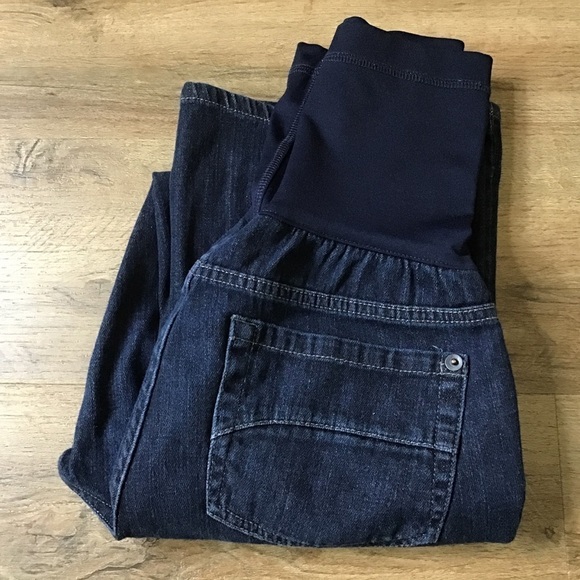 LIZ Lange Target Maternity Jeans Bootcut Full Panel Dark Blue Size 6 - Picture 5 of 14